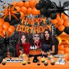 86pcs Orange Birthday Decorations Happy Birthday Balloons Orange and Black Birthday Party Supplies Hanging Swirls Fringe Curtains Tablecloth for Autumn Fall Halloween Birthday Party Decorations