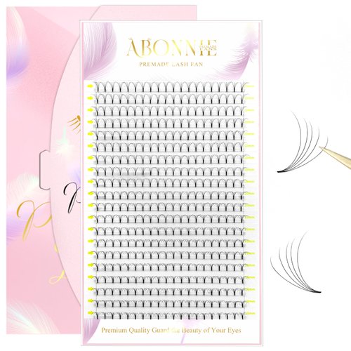 ABONNIE Premade Fans Eyelash Extensions, 400 Fans 5D 10mm Promades Eyelash Fans,0.07 Thickness C Curl Premade Lash Fans, Handmade Premade Fans Volume Lash Extensions (Short Stem 5D 0.07-C 10mm)
