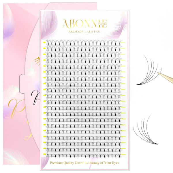 ABONNIE Premade Fans Eyelash Extensions, 400 Fans 5D 10mm Promades Eyelash Fans,0.07 Thickness C Curl Premade Lash Fans, Handmade Premade Fans Volume Lash Extensions (Short Stem 5D 0.07-C 10mm)