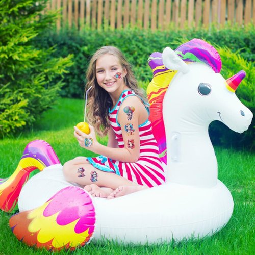 SUNAI 145Pcs Glitter Styles Unicorn Temporary Tattoos - Perfect for Unicorn Birthday Party Decorations, Favors, Supplies, Gifts Goodie Bag Fillers, 12 Sheets