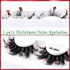 Uranian False Eyelashes Fluffy Faux Mink Lashes Natural Look Russian Strip Eye Lashes Christmas Dramatic Fake Eyelashes for Women and Girls