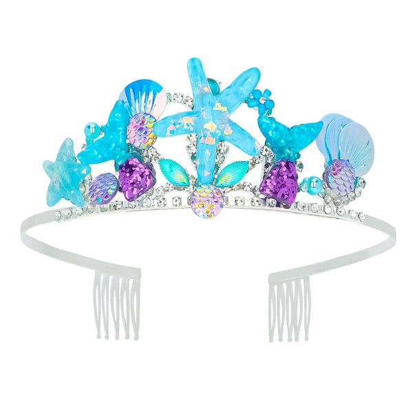 AMCAMI mermaid crown seashell mermaid headbands for women fish scale hair accessory little mermaid party decorations birthday girl headband mermaid birthday outfit mermaid costume mermaid headband