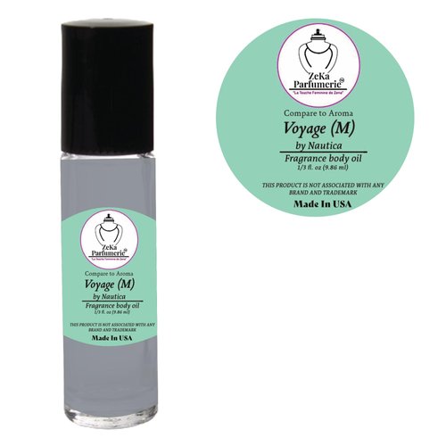 ZEKA PARFUMERIE Compare to Aroma Compatible with Voyage by Nautica for Men Fragrance Body oil on 1/3 oz (9.86ml) size Roll-On Botlle