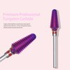 ERUIKA Tungsten Carbide Tornado Nail Drill Bits,3/32'' Two Way Safety Use Efile Multi-function Bits,Suitable Fast Remove for Acrylic Gels Manicure Pedicure Rotary Tools (Purple, Fine - F)