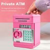 Piggy Bank, Electronic Money Bank, Safe Mini ATM Cash Coin Can, Auto Scroll Paper Money Saving Box, Great Birthday Gifts for Kids, Pink