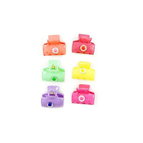 Linda Fashion Colorful Jaw Clips, No.08005, 12 Count