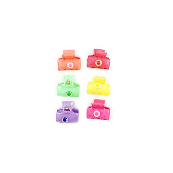 Linda Fashion Colorful Jaw Clips, No.08005, 12 Count