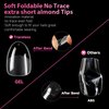 UNA GELLA Extra Short Almond Nail Tips 12 Sizes Short Almond Gel x Nail Tips 120Pcs Soft Gel Nail Tips Clear Full Cover Nail Tips Acrylic False Nails Press On Nails for Nail Extension DIY Salon