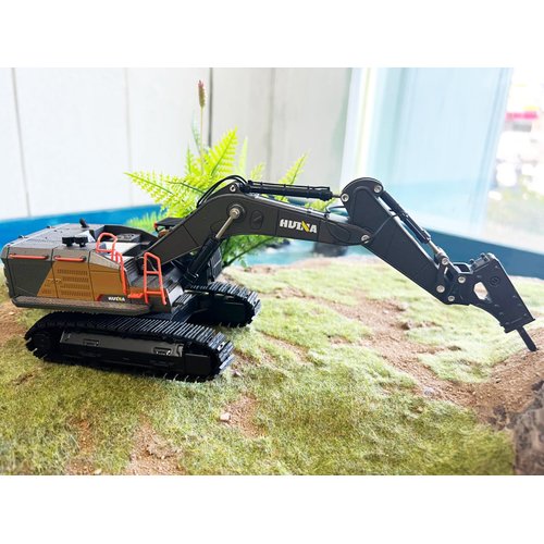 Gemini&Genius Drill Excavator Toy for Kids, 1:50 Scale Impact Hammer Excavator Construction Vehicle Toy, Demolition Machine-Tracked Driller, Engineering Car Great Toys and Gifts (Yellow)