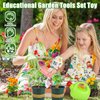 Gardening Tool Set for Kids, Garden Tools Kit with Tote Bag, Watering Can, Apron, Shovel, Rake, Flowerpot and Arm Sleeves Covers for Toddlers, Outdoor Backyard Farm Digging Toys for Boys and Girls