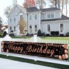 Happy Birthday Decorations - Black and Rose Gold Happy Birthday Banner Sign, Happy Birthday Backdrop for Girls Women Birthday Party Decorations