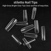 woshilaoDS 240 Pcs Clear Full Cover Nail Tips, Nail Tips for Acrylic Nails Professional, Coffin Nail Tips Fake Nails, False Ballerina French Acrylic Nail Tips Extension for Salon Manicure Home DIY