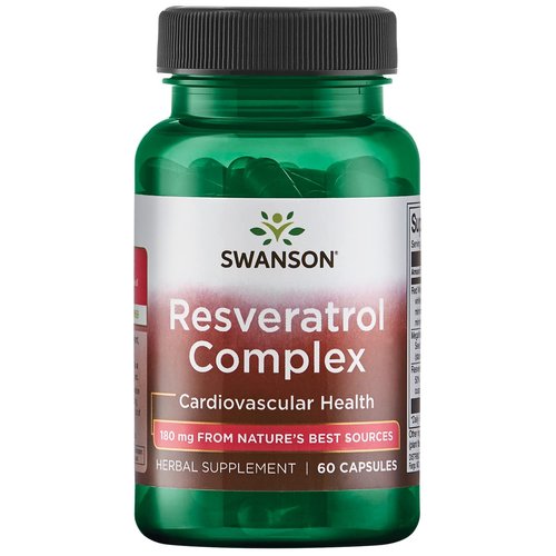 Swanson Resveratrol Complex - Herbal Supplement Promoting Cardiovascular Health '&' Protection - Natural Formula Promoting Natural Health '&' Wellness - (60 Capsules)