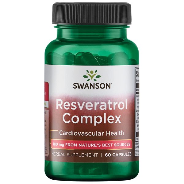 Swanson Resveratrol Complex - Herbal Supplement Promoting Cardiovascular Health '&' Protection - Natural Formula Promoting Natural Health '&' Wellness - (60 Capsules)
