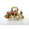 Medium peacock jeweled antique bronze hair claw clip (Primary color: Multi-color)