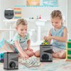 Kids Piggy Bank for Boys, Safe for Kids with Code, Money Bank for Kids with Auto Grab Bill Slot, Toy Safe Birthday Gifts for 3 4 5 6 7 8 9 10 Years Old Children Teens Toddler (Elegant Gray)