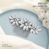 EASEDAILY Wedding Hair Comb Silver Crystal Hair Pieces Rhinestone Bridal Hair Accessories for Brides and Women