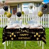 Trgowaul 80th Birthday Decorations Men Women - Black Gold Happy 80 Birthday Backdrop Banner, 2 Pcs Happy Birthday Tablecloth, 60 Pcs Latex Confetti Balloons, 80 Years Old Birthday Party Supplies Gifts