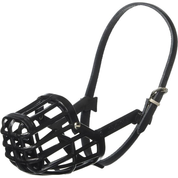 OmniPet Leather Brothers Italian Basket Dog Muzzle, Adjustable Secure Fit, Comfortable Design, Training and Safety, Averts Biting, Prevents Chewing and Scavenging, Perfect for Grooming - Black, Size 3