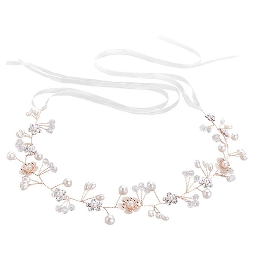Yolev Flower Girl Headpiece - Bridal Bridesmaid Hair Accessories for Kids: White Flower Headband and Party Headdress
