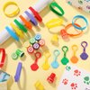 Skylety 72 Pcs Paw Print Party Favor Set, Rubber Bracelets Stamps Paw Print Acrylic Lobster Keychain Paw Dog Birthday Party Favors Supplies, Gift Bag Stuffer for Kids