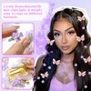 VENOFEN 18PCS Butterfly Hair Clips Purple Mini Flower Clips for Girls Glitter Hair Butterfly with Crystal Rhinestones Cute Tiny Flower Hair Barrattes Y2K Hair Accessories for Women and Girls