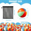 Hungdao 50 Pcs Beach Stress Balls 2.5 Inch Mini Beach Ball Stress Ball Relief Stress Ball Swimming Pool Game Toy Foam Sports Ball with Storage Bag for School Carnival Reward Birthday Party (Rainbow)