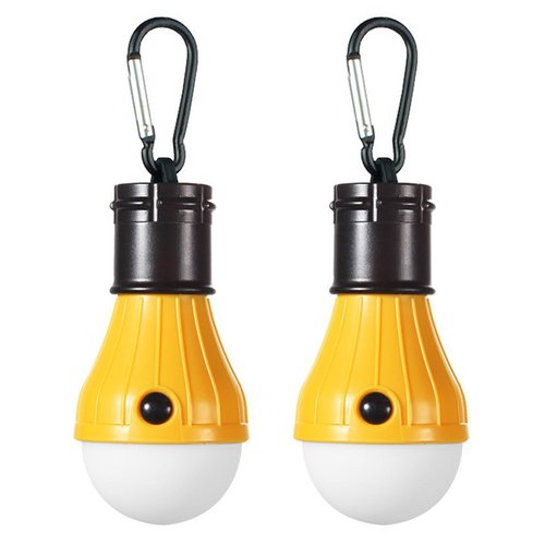 LED Camping Lights [2 Pack] Doukey Portable LED Tent Lanterns 4 Modes for Backpacking Camping Hiking Fishing Emergency Light Battery Powered Lamp for Outdoor and Indoor (Yellow)