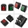 Red Green Light DPST ON-OFF Snap in Boat Rocker Switch 4 Pin 2 Position Waterproof Dustproof Red Green Lamp Rocker Switch 220V Rated Voltage 4 Pcs/Set