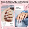 Modelones Poly Nail Gel Kit 30ML 2 Colors Clear Nude Pink Poly Extension Gel With Slip Solution Builder Enhancement Starter Nail Kit Nail Technician French Nail Art Kit DIY Home