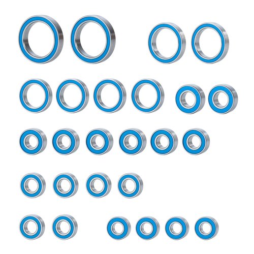 WEFEINO 26Pcs Metal Wheel Hubs Blue Sealed Bearing Kit for 1/10 TRX-4 Browco RC Car Truck