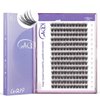 GAQQI Lash Clusters, GQ19 Individual Lashes 168pcs D Curl, DIY Lash Extension 14mm Length Only False Eyelash Clusters, Natural & Wispy Lash Wisps (GQ19,D Curl,14mm)