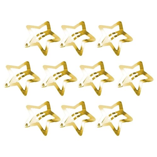 10Pcs Gold Star Hair Clips,Metal Snap Hair Clips,Hair Barrettes Hair Side Clamps Headdress Cute Hair Accessories for Women Girls Kids,Hair Clips Hair Accessories