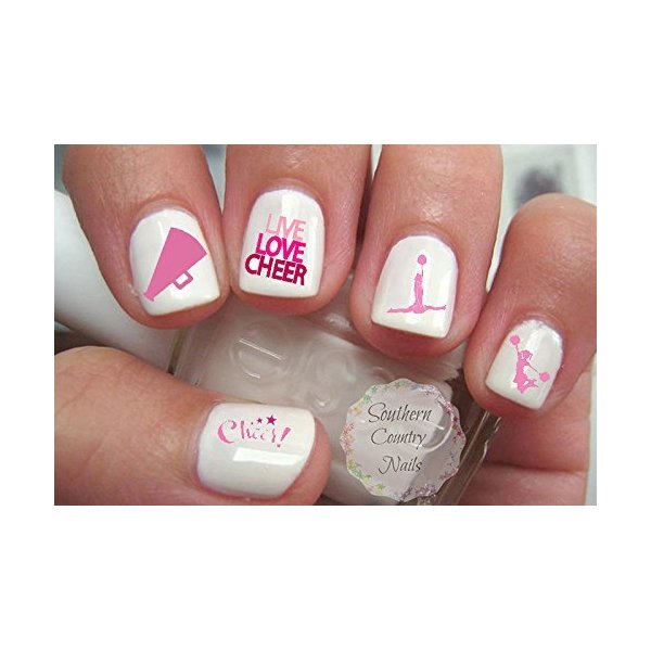 40 Cheer Cheerleading Nail Art Designs Decals