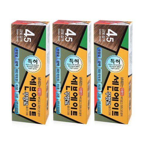 Dongsung Seven Eight Hair Dye Ammonia Free Creamy Type Hair Color 4.5 Golden Brown (Pack of 3)