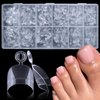 AddFavor 600pcs Toe Nail Tips Soft Gel x Nail Tips Toenails Clear Fake Nails Square Half Cover Acrylic False Toes Nails for Toe Nails Extension, Press on Toenails Making