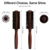 Round Boar Bristle Hair Brush with Wooden Handle Ideal for Styling Medium to Long Hair Thick, Fine, Curly, Or Straight Hair, Enhances Volume and Shine
