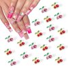 Vodolo 20pcs Cherry Nail Charms for Nails Accessories,3D Metal Nail Charms for Nails Design Nail Art Supplies Professional for Women Nails Decoration DIY Craft Making