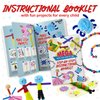 Dragon Too Mega Kids Crafts and Art Supplies Jar Kit - 1000+ Piece Set - Instructional Booklet Included - Revised Glitter Glue, Construction Paper, Popsicle Sticks, Googly Eyes, Pipe Cleaners