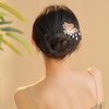 3PCS Butterfly Flower Hair Sticks Chinese Tassel Hair Pins Pearl Rhinestone Hanfu Hair Chopsticks for Buns Metal Floral Hairpin Wedding Headpiece Brides Hair Styling Accessories for Long Hair Women