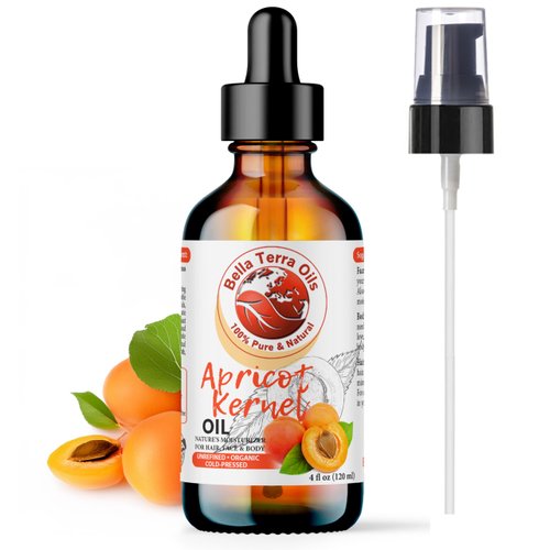 Bella Terra Oils - Organic Apricot Kernel Oil 4oz - Dive into Organic Apricot's Nutritional Excellence, High in Vitamin C, Promotes Supple & Radiant Skin