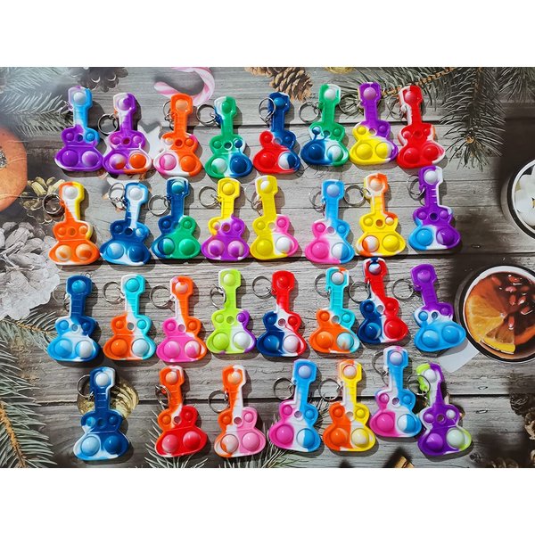 (Students Birthday Gifts and Party Favors) 30 Packs Guitar Bulk Mini Pop for Adult Kids,Cool Shape Sensory Small Bubble Fidget Classroom Supplies