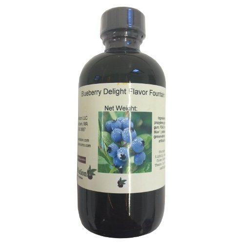 OliveNation Blueberry Delight Flavor Fountain, Water Soluble Ice Cream and Beverage Flavoring and Coloring, Low Sugar, Non-GMO, Kosher, Gluten Free, Vegan - 8 ounces