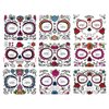 Day of Dead Face Tattoos, 6-Sheet Sugar Skull Tattoos Temporary Stickers and 3-Sheet Fake Floral Black Skeleton Web Full Face Mask Tattoo for Women Girls Kids Holloween Face Makeup