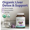 USDA Organic Milk Thistle Capsules - 80% Silymarin Supplement for Liver Support- Super Concentrated 300mg of 30:1 Milk Thistle Extract Equivalent to 9,000mg - Milk Thistle Liver Detox 60 Day Supply
