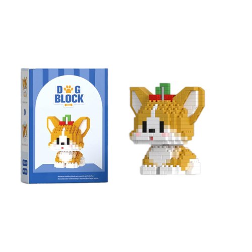 shenhailan Dog Micro Mini Building Blocks Educational Animal Dog Building Blocks for Kids Adults Beginners Gift Toy 379 Pcs (Corgi)