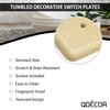 Questech Decor Double Toggle Light Switch Cover, 2-Gang Electrical Wall Plate, Double Switch Standard Size Receptacle Cover, Decorative Tumbled Texture, Travertine