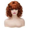Sabosi Short Auburn Curly Wigs for Women Natural Synthetic Wig Ginger Middle Natural Looking Synthetic Heat Resistant Fiber Wig for Daily Party Use