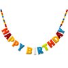 Meygajoe Pre-Strung Happy Birthday Banner - Rainbow Happy Birthday Garland - Natural Handmade Wool Letters & Balls, Reusable Birthday Party Decorations & Party Supplies,Ready-to-Hang - 6Ft