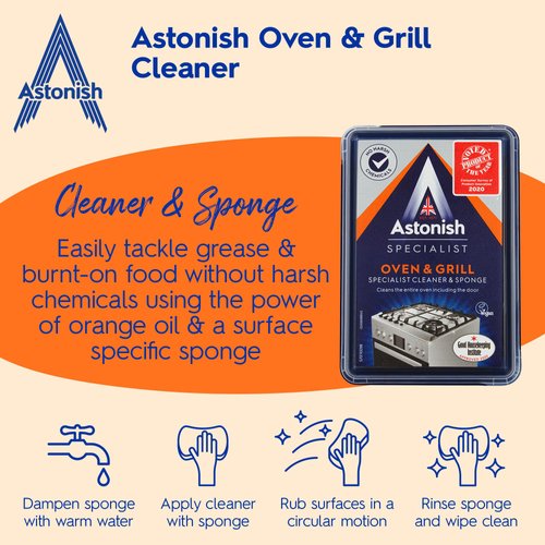 Astonish Specialist Oven & Grill Cleaner & Sponge, 250g